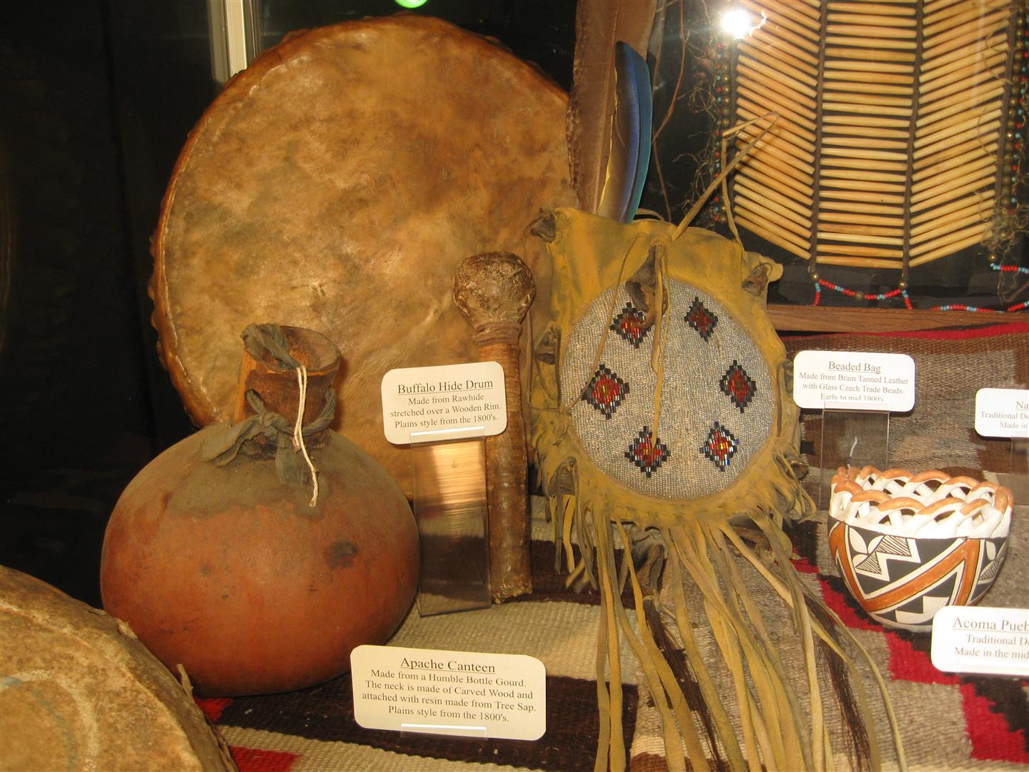 Native American Drums Stones and Bones