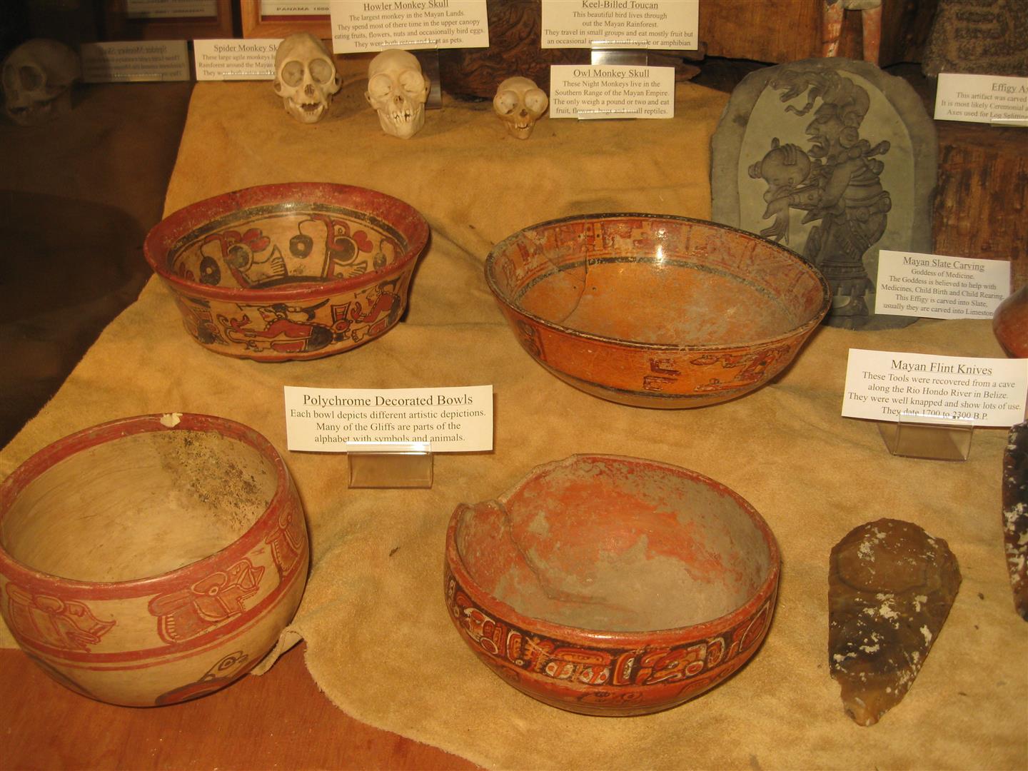 Mayan Culture Artifacts Stones and Bones Traveling Museum
