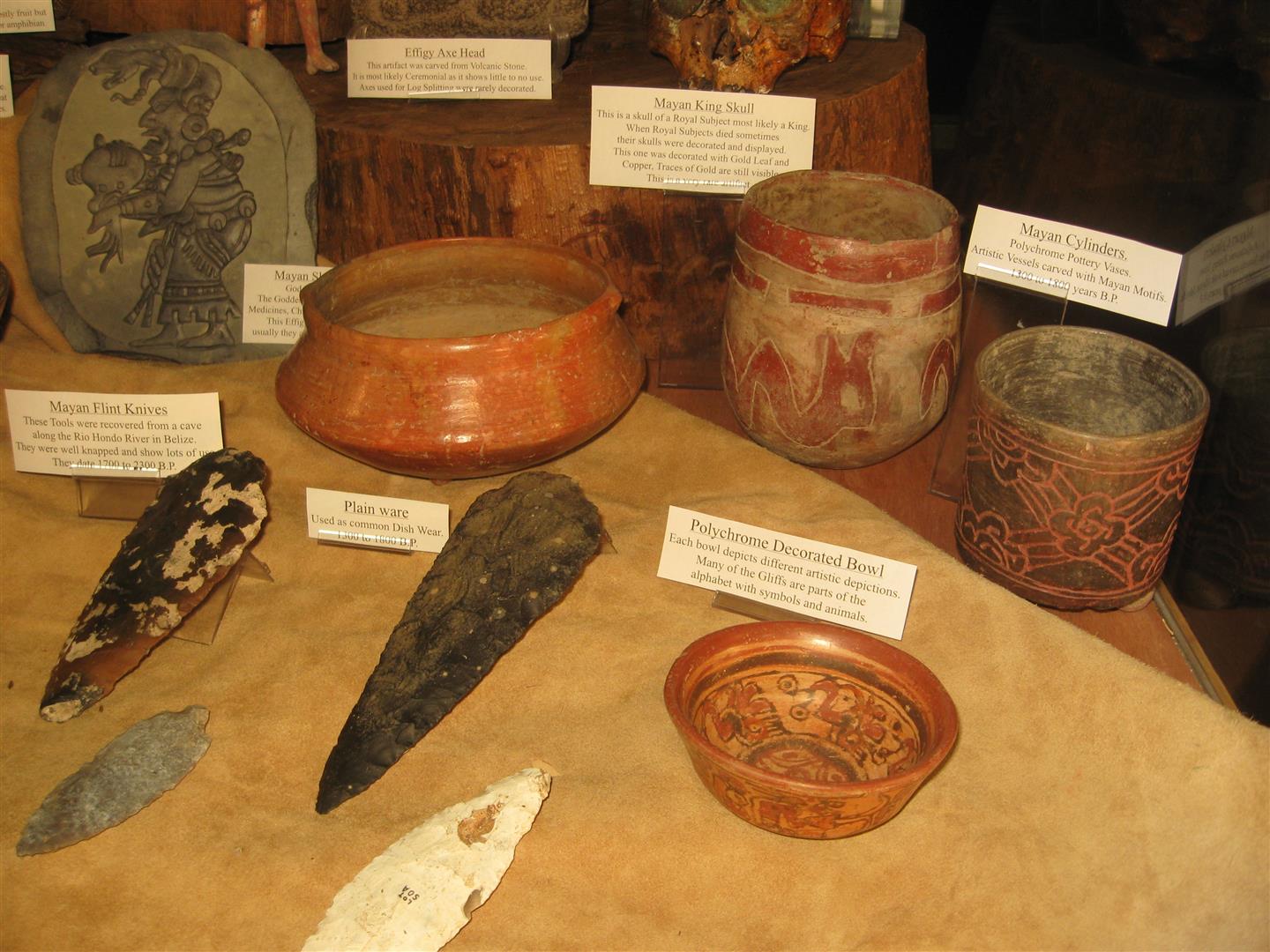 Mayan Culture Artifacts Stones and Bones Traveling Museum